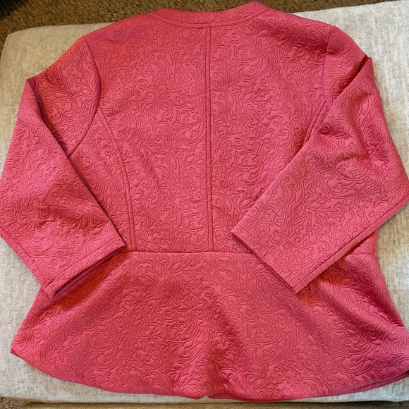 Isaac Mizrahi Live! Rose-Pink Textured Zip Jacket - Picture 2 of 3